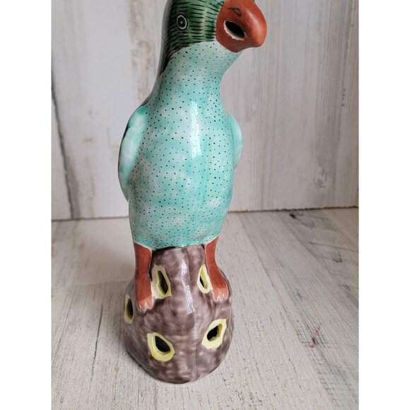 Vintage green bird parrot home‎ decor statue unique - Picture 5 of 7